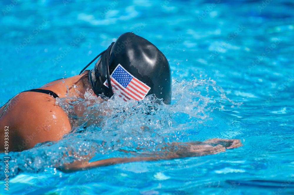 American breast stroke swimmer