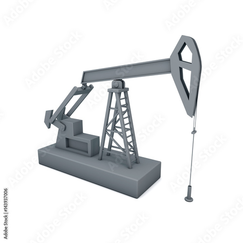 Oil pump jack.Isolated on w...