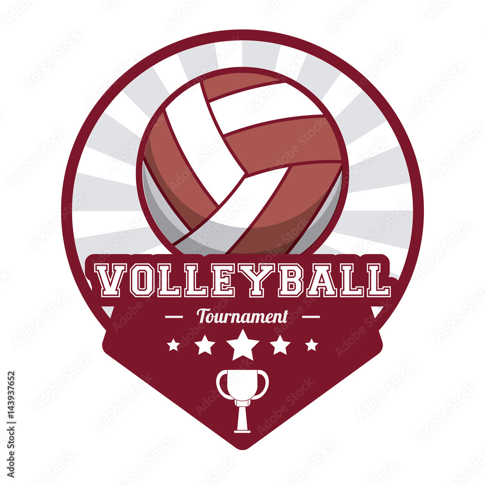 Fototapeta premium volleyball sport tournament stamp label vector illustration eps 10