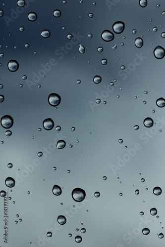 Rain water on the glass ,Background blur