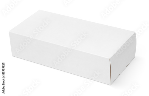 Blank white cardboard box isolated on white background with clipping path © Roman Samokhin