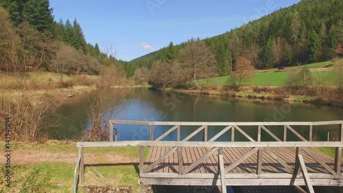 Drone flight across the Eutersee. The Eutersee is a little lake in south Hessia, Germany.
