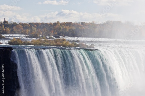 Beautiful background with amazing powerful Niagara waterfall