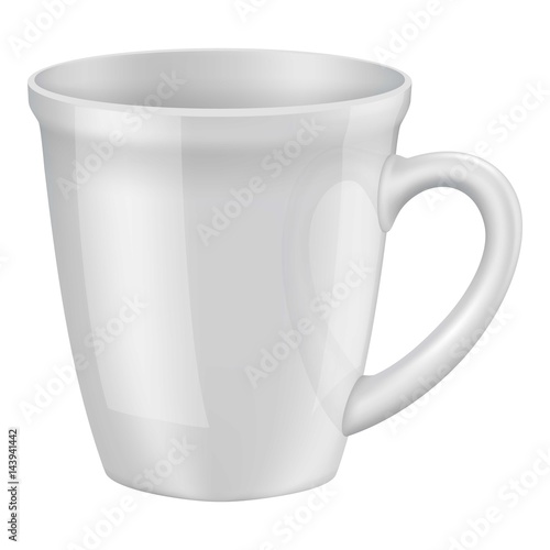 Empty white cup i mockup, realistic style