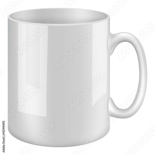 White mug mockup, realistic style