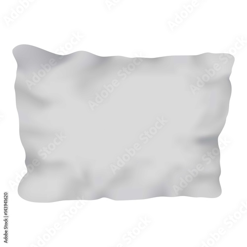 White rectangular pillow mockup, realistic style