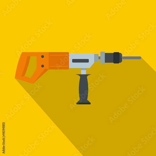 Electric drill, perforator icon, flat style