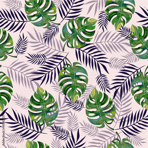 Seamless tropical vector illustration.
