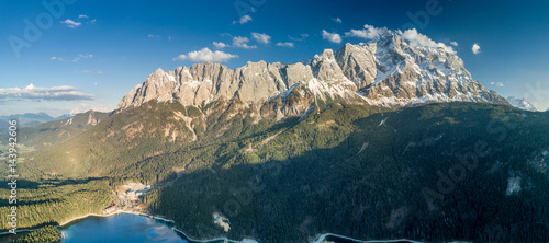 Wallpaper Mural Aerial view of the Wetterstein mountains and the world famous Zugspitze in Bavaria in the evening light. Torontodigital.ca