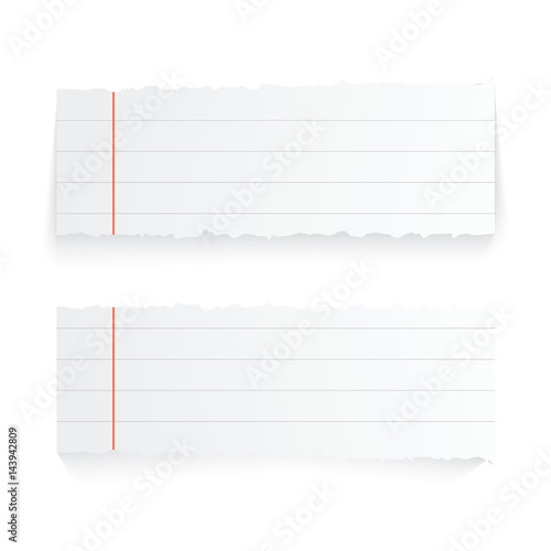 Modern vector illustration of ragged realistiс stick and paper isolated on white background