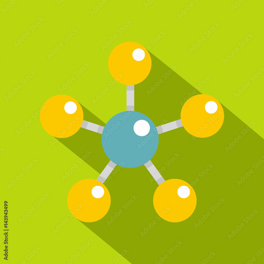 Colorful molecule structure dna icon, flat style