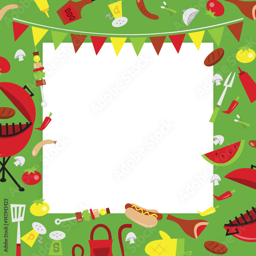Retro Summer Barbecue Party Background