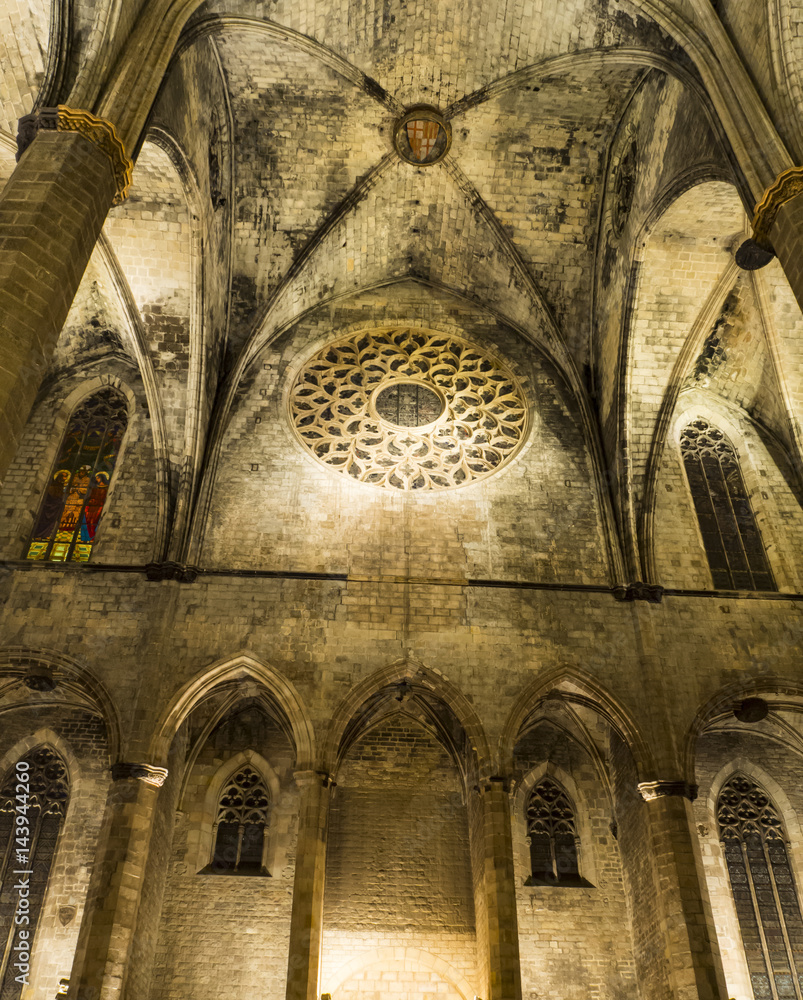 Basílica de Santa María del Mar en Barcelona, de estilo gótico catalán en Febrero de 2017