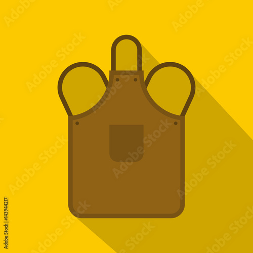 Blacksmiths apron icon, flat style