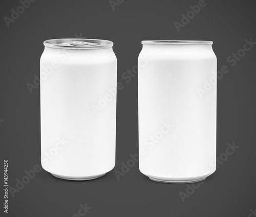 blank packaging beverage tin can isolated on gray background