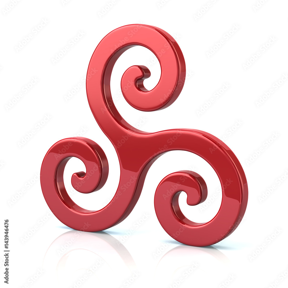 Red triple spiral symbol Red triple spiral symbol