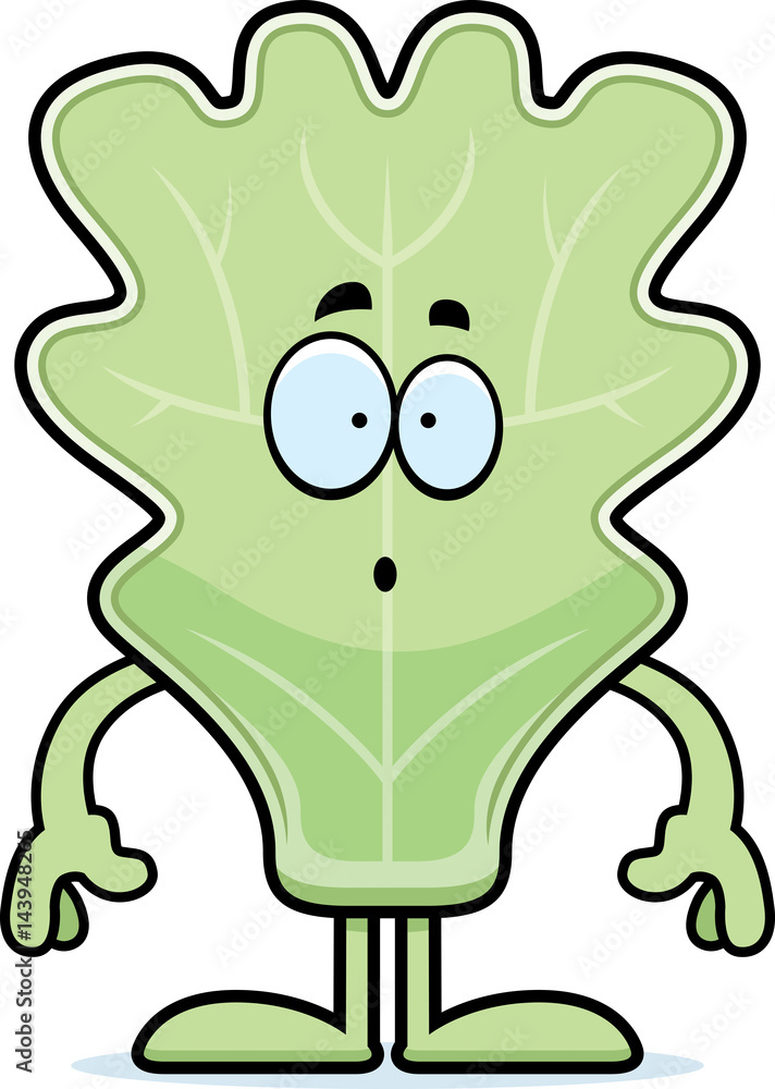 Surprised Cartoon Lettuce Leaf Surprised Cartoon Lettuce Leaf