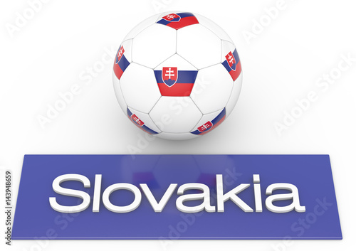 Fußball mit Flagge Slovakia, Version 2, 3D-Rendering