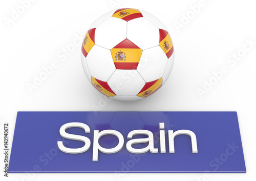 Fu  ball mit Flagge Spain  Version 2  3D-Rendering