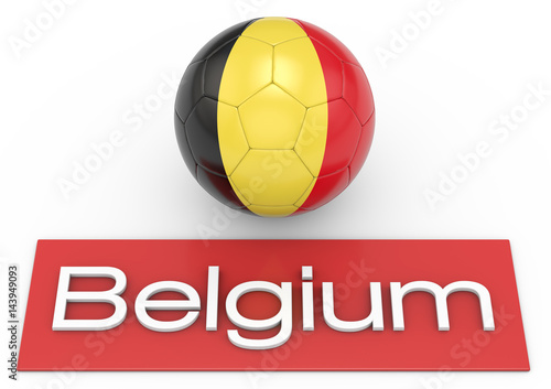 Fu  ball mit Flagge Belgium  Version 3  3D-Rendering