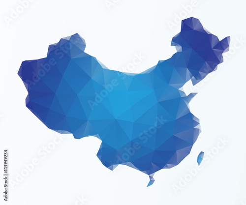 Fototapeta Wielokątna mapa Chin