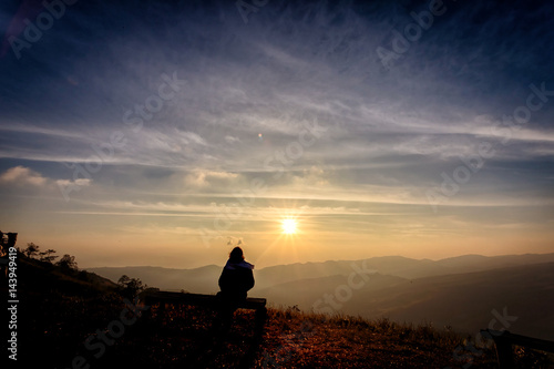 sunise landscape view from phu lom lo hill  Phetchabun province  Thailand.