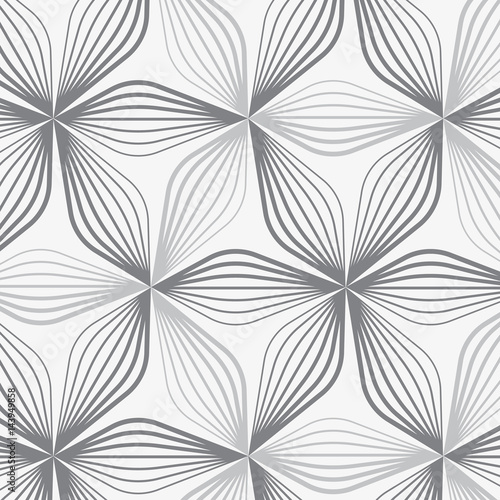Abstract linear petal flower. Vector pattern.pattern is on swatch panel