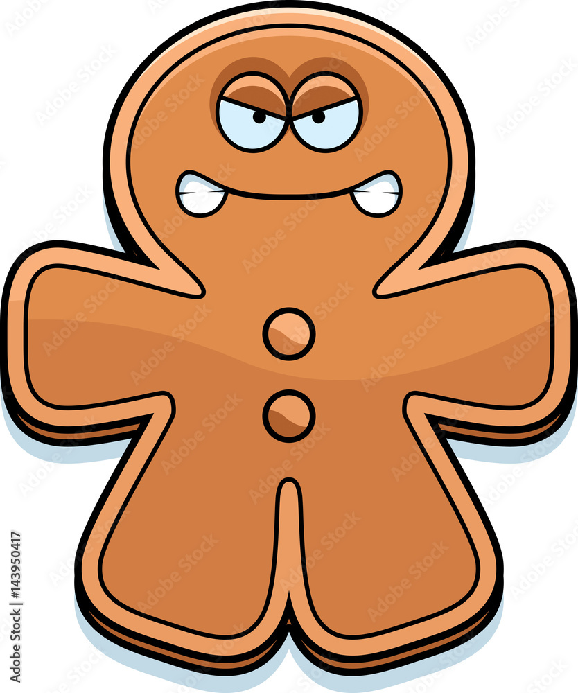 Fototapeta premium Angry Cartoon Gingerbread Man