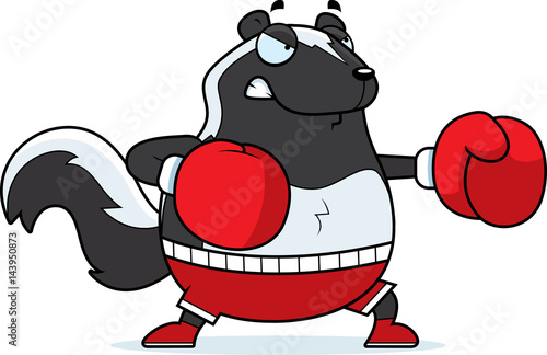 Cartoon Skunk Boxing