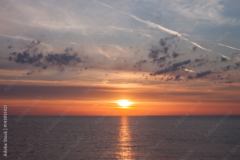 colorful sunset over Adriatic sea colorful sunset over Adriatic sea