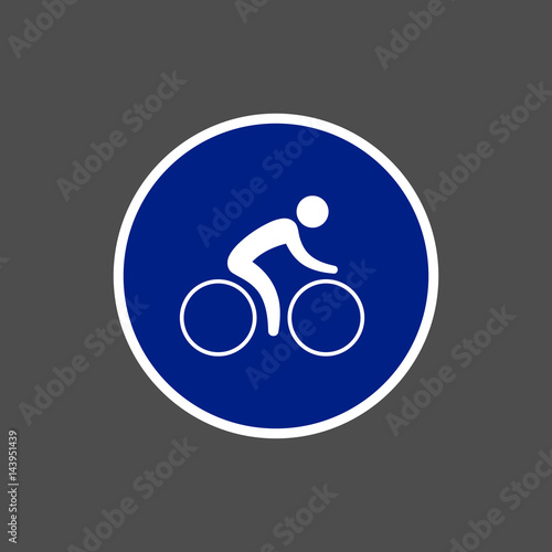 Bicycle road sign, vector isolated cyclist symbol.