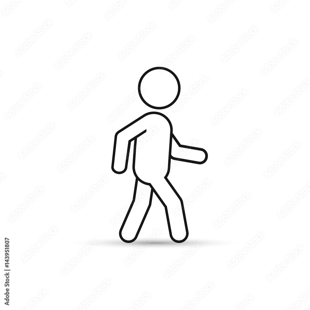 Man walk outline black simple vector icon. Man walk outline black simple vector icon.
