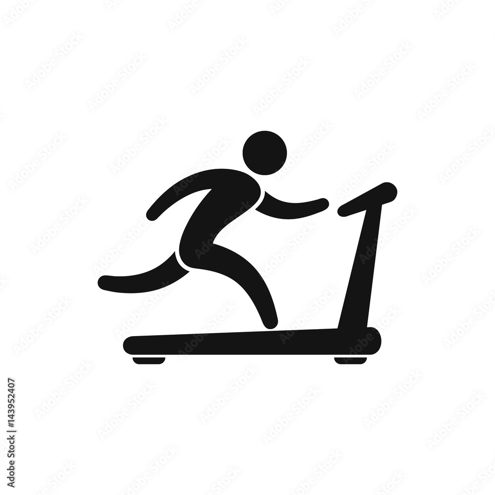 Man on treadmill icon. Vector isolated sport run symbol. Man on treadmill icon. Vector isolated sport run symbol.