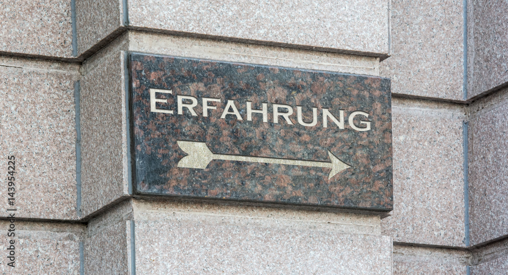 Fototapeta premium Schild 204 - Erfahrung