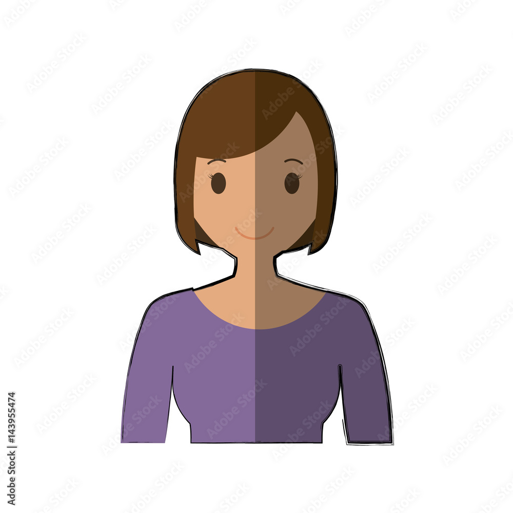 happy woman cartoon icon over white background. colorful design. vector illustration happy woman cartoon icon over white background. colorful design. vector illustration