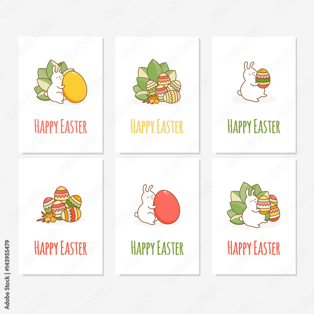 Easter bunny and egg. Vector.