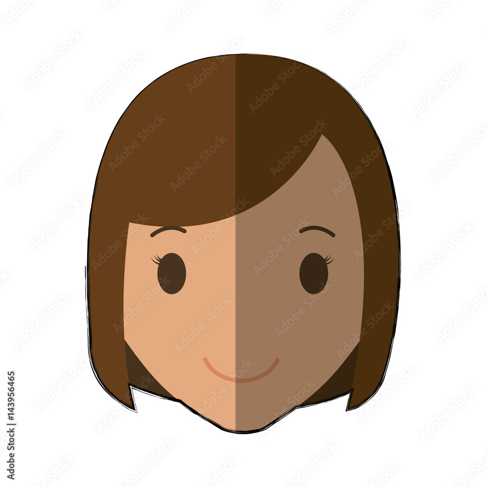 happy woman face cartoon icon over white background. colorful design. vector illustration happy woman face cartoon icon over white background. colorful design. vector illustration