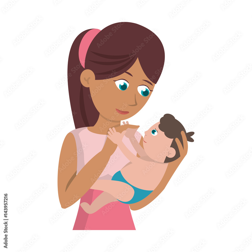 mom carrying little baby vector illustration eps 10 mom carrying little baby vector illustration eps 10