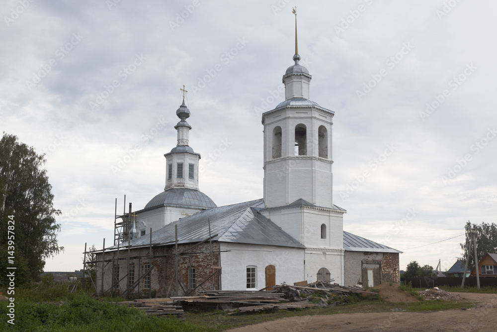 Restoration of the Trinity Life-Giving Church in Vondokurye village, Kotlas district, Arkhangelsk region, Russia