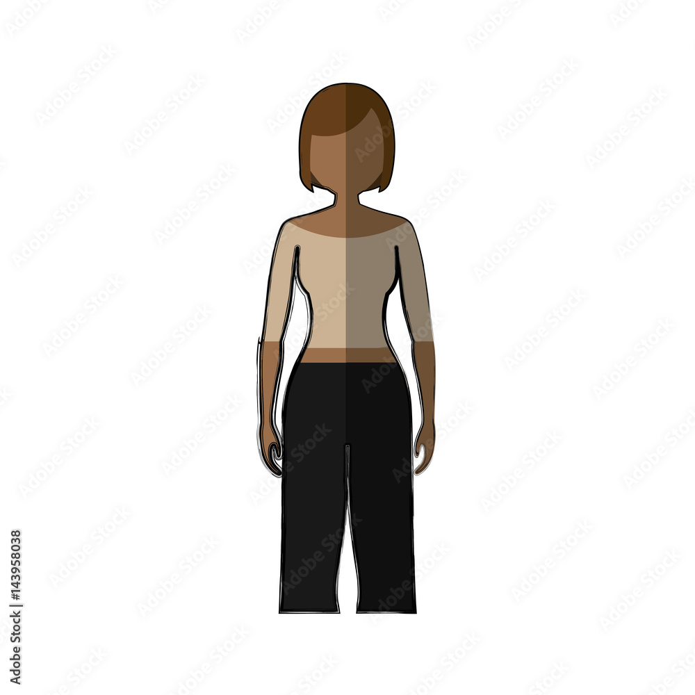woman standing and wearing casual clothes, cartoon icon over white background. colorful design. vector illustration woman standing and wearing casual clothes, cartoon icon over white background. colorful design. vector illustration