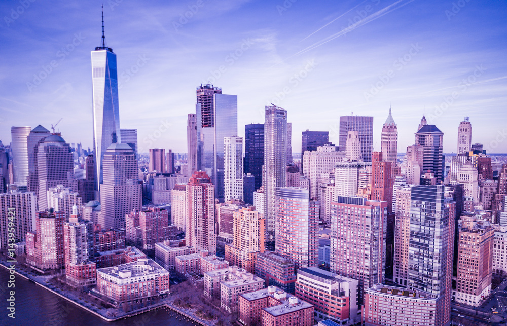 Obraz premium Aerial NYC From Jersey City