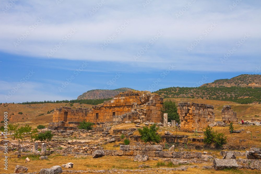 The ruins of the Northem Necropolis of Hierapolis, Pamukkale, Turkey