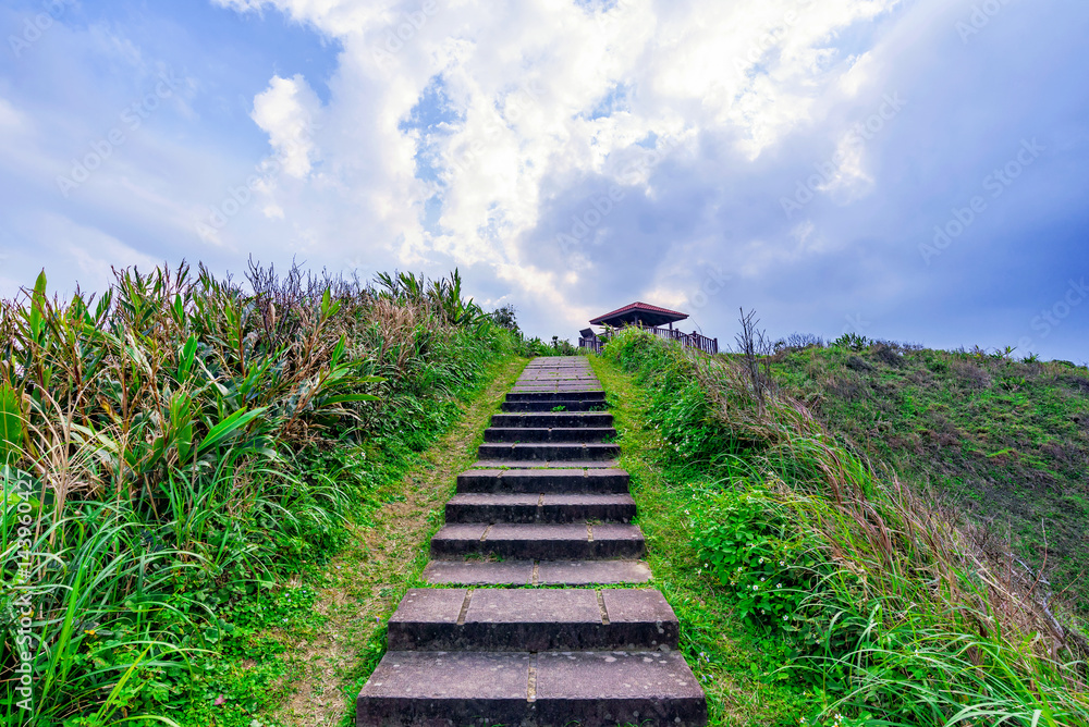 Mountain path stairs and nature Mountain path stairs and nature