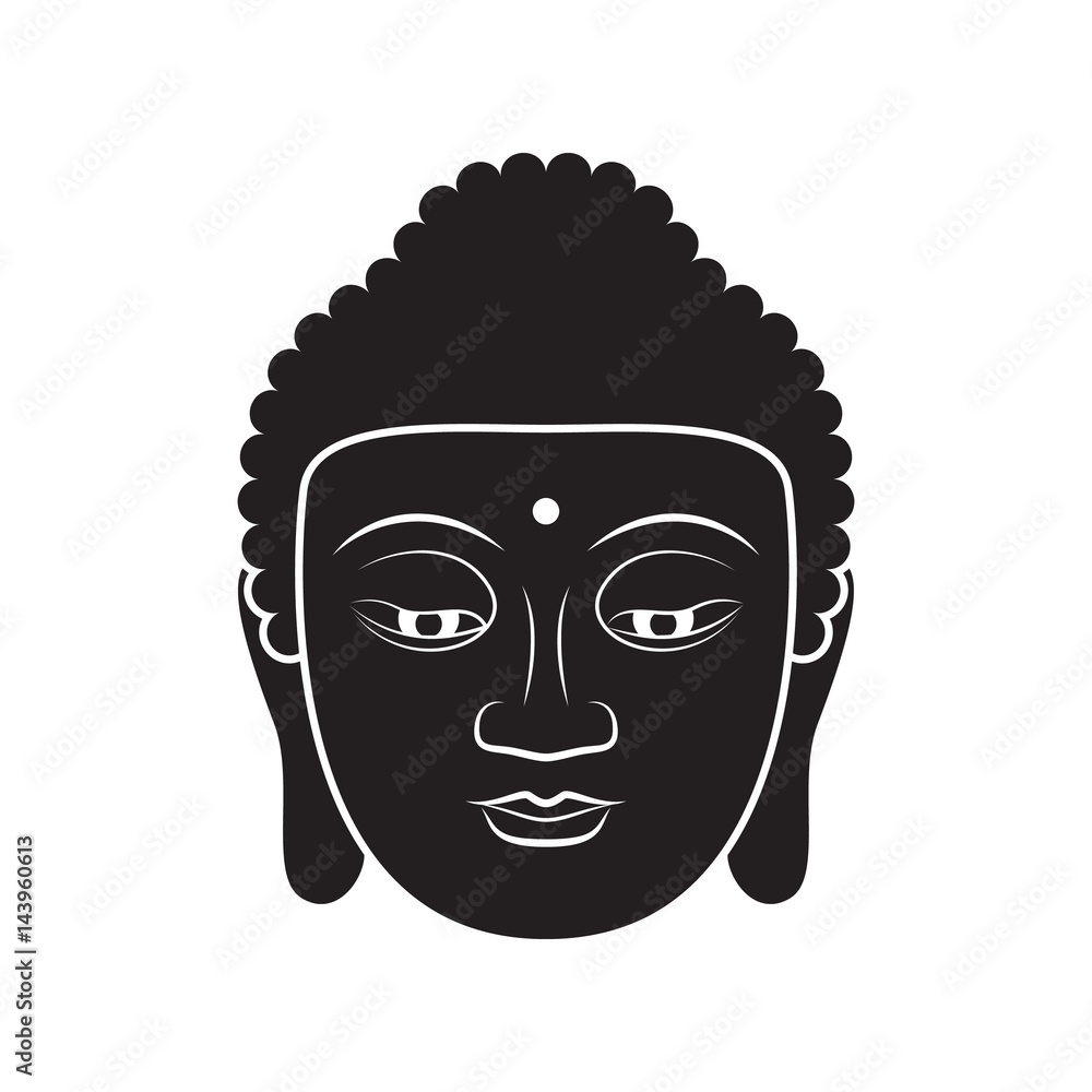 Buddha Face On White Background