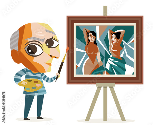 great cubist painter painting women