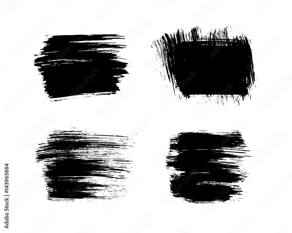 Set of black paint, ink brush strokes, brushes, lines. Set of black paint, ink brush strokes, brushes, lines.