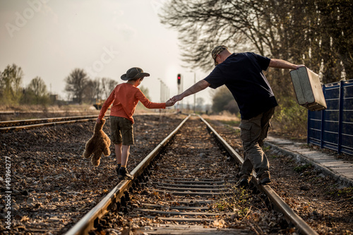 walking on railroad tracks