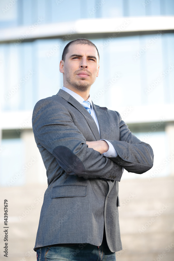 Caucasian businessman at oudoor Caucasian businessman at oudoor