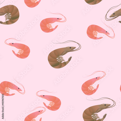 Shrimp seamless pattern