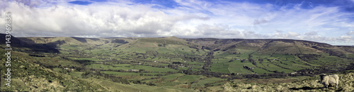 Hope valley panorama  Derbyshire  UK